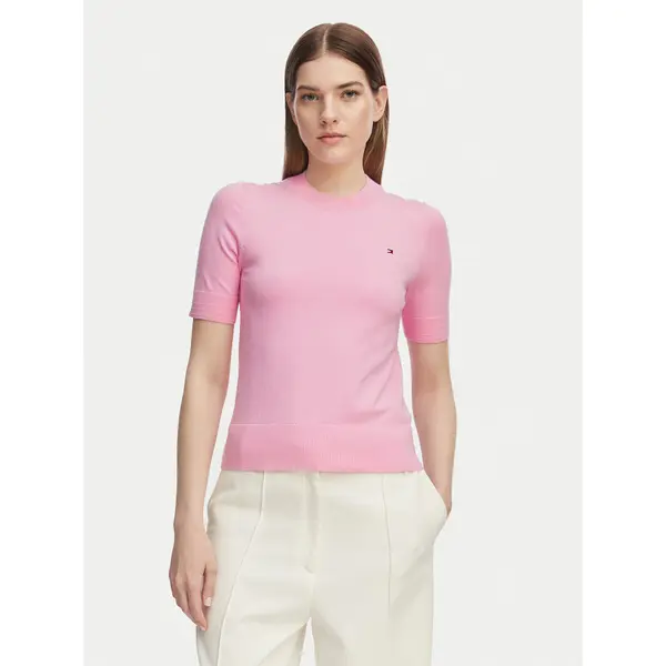 Tommy Hilfiger Tommy Hilfiger T-shirt WW0WW49705 Svijetlo roza Slim Fit