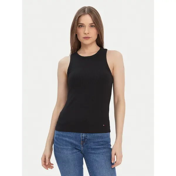 Tommy Hilfiger Tommy Hilfiger Top WW0WW38635 Crna Slim Fit