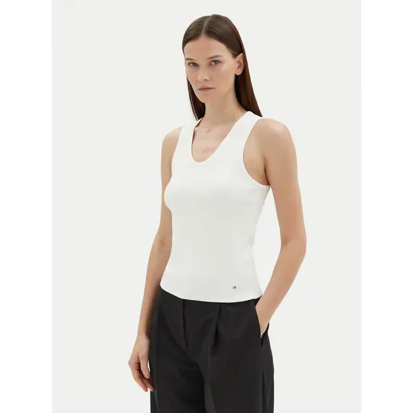 Tommy Hilfiger Tommy Hilfiger Top WW0WW44572 Écru Slim Fit