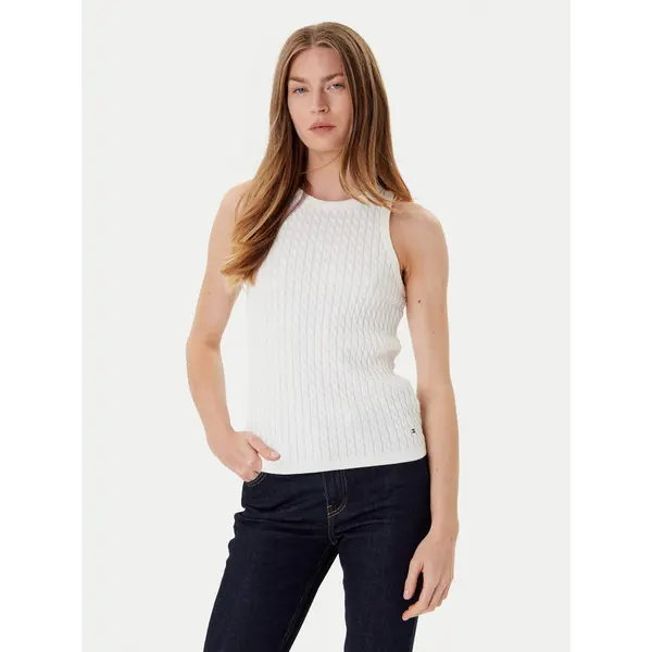 Tommy Hilfiger Tommy Hilfiger Top WW0WW45706 Écru Slim Fit