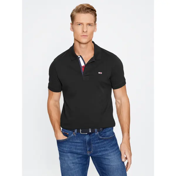 Tommy Jeans Tommy Jeans Polo DM0DM15370 Crna Slim Fit
