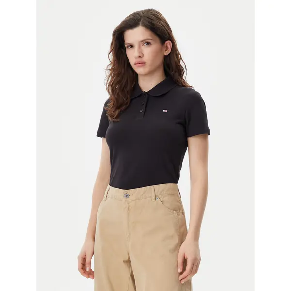 Tommy Jeans Tommy Jeans Polo Essential DW0DW20160 Crna Slim Fit