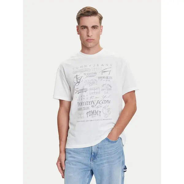 Tommy Jeans Tommy Jeans T-shirt Archive Logos DM0DM21584 Bijela Relaxed Fit