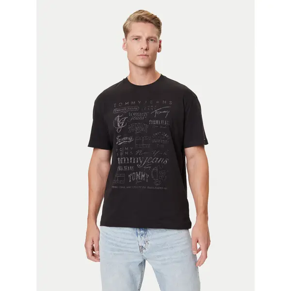 Tommy Jeans Tommy Jeans T-shirt Archive Logos DM0DM21584 Crna Relaxed Fit