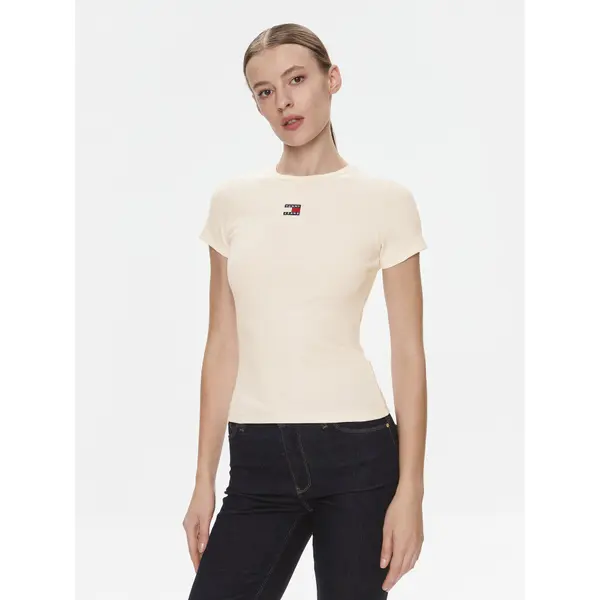 Tommy Jeans Tommy Jeans T-shirt Badge DW0DW17881 Bijela Slim Fit