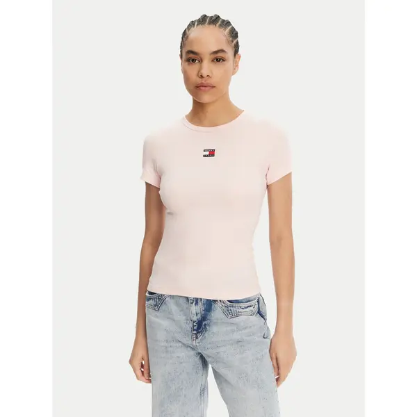 Tommy Jeans Tommy Jeans T-shirt Badge DW0DW17881 Ružičasta Slim Fit