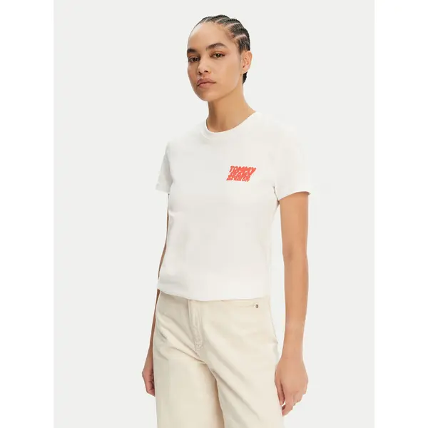 Tommy Jeans Tommy Jeans T-shirt Bubble DW0DW21338 Bijela Regular Fit
