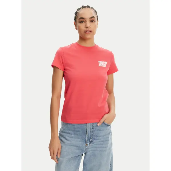 Tommy Jeans Tommy Jeans T-shirt Bubble DW0DW21338 Ružičasta Regular Fit