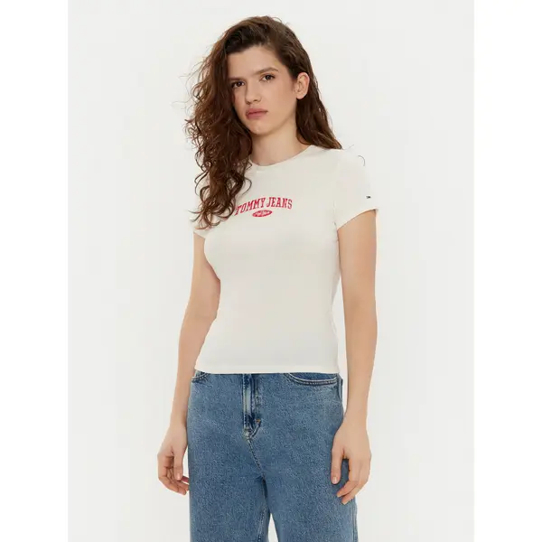 Tommy Jeans Tommy Jeans T-shirt DW0DW19435 Écru Slim Fit