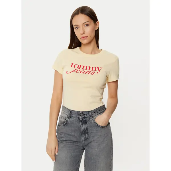 Tommy Jeans Tommy Jeans T-shirt DW0DW19447 Žuta Slim Fit