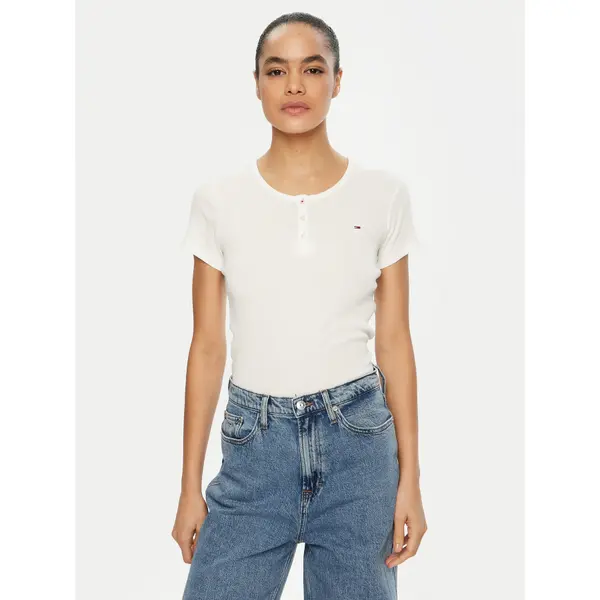 Tommy Jeans Tommy Jeans T-shirt DW0DW19502 Bijela Slim Fit