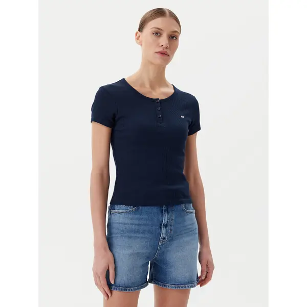 Tommy Jeans Tommy Jeans T-shirt DW0DW19502 Tamnoplava Slim Fit