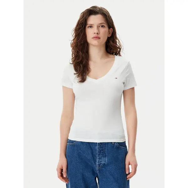 Tommy Jeans Tommy Jeans T-shirt DW0DW20458 Bijela Slim Fit