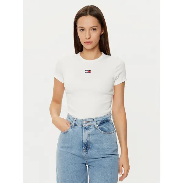 Tommy Jeans Tommy Jeans T-shirt DW0DW20463 Bijela Slim Fit