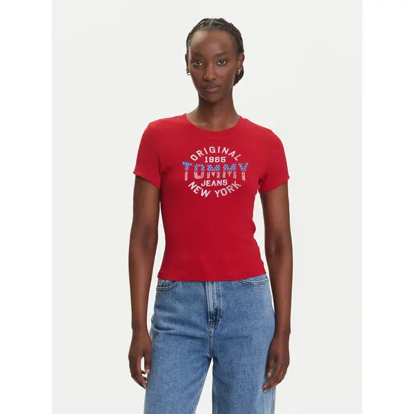 Tommy Jeans Tommy Jeans T-shirt DW0DW21421 Crvena Slim Fit