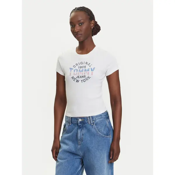 Tommy Jeans Tommy Jeans T-shirt DW0DW21421 Écru Slim Fit