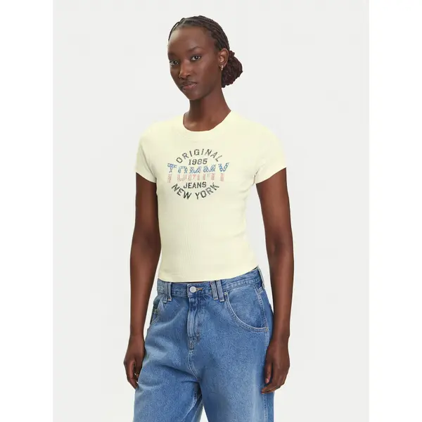 Tommy Jeans Tommy Jeans T-shirt DW0DW21421 Écru Slim Fit