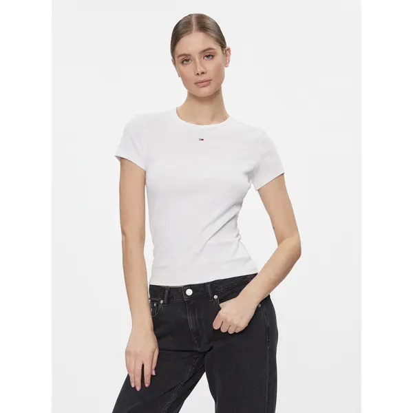 Tommy Jeans Tommy Jeans T-shirt Essential DW0DW17383 Bijela Slim Fit