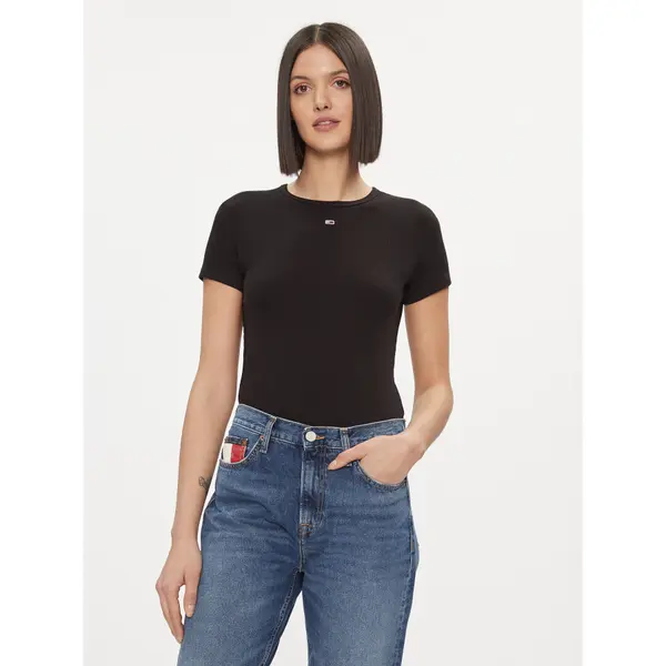 Tommy Jeans Tommy Jeans T-shirt Essential DW0DW17383 Crna Slim Fit