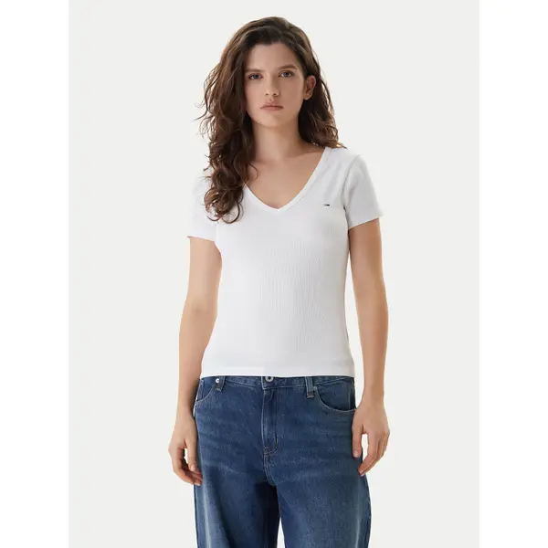 Tommy Jeans Tommy Jeans T-shirt Essential DW0DW17385 Bijela Slim Fit