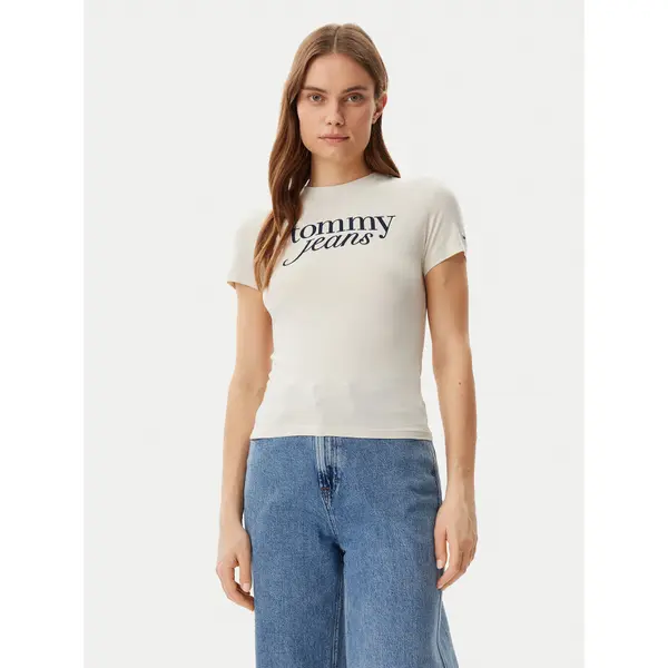 Tommy Jeans Tommy Jeans T-shirt Essential DW0DW19447 Bež Slim Fit