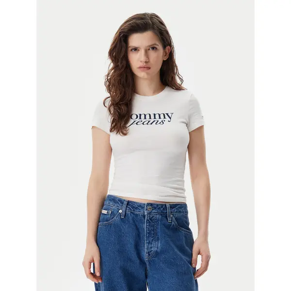 Tommy Jeans Tommy Jeans T-shirt Essential DW0DW19447 Écru Slim Fit
