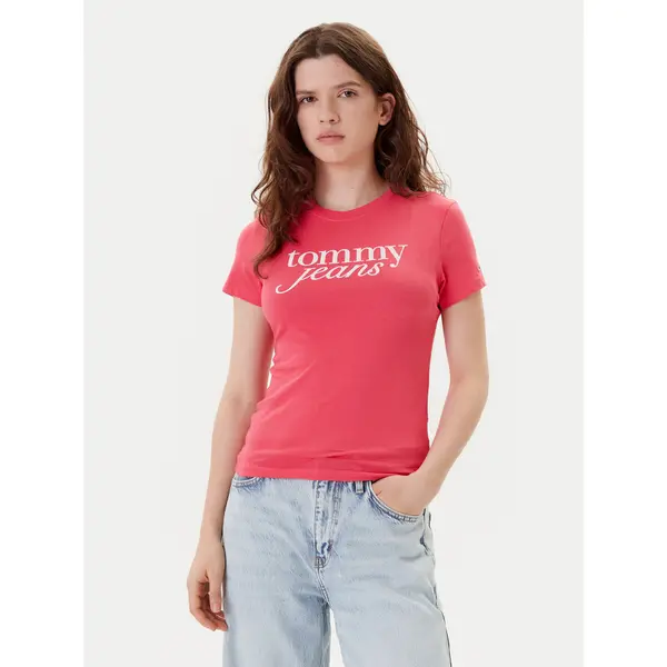 Tommy Jeans Tommy Jeans T-shirt Essential DW0DW19447 Ružičasta Slim Fit