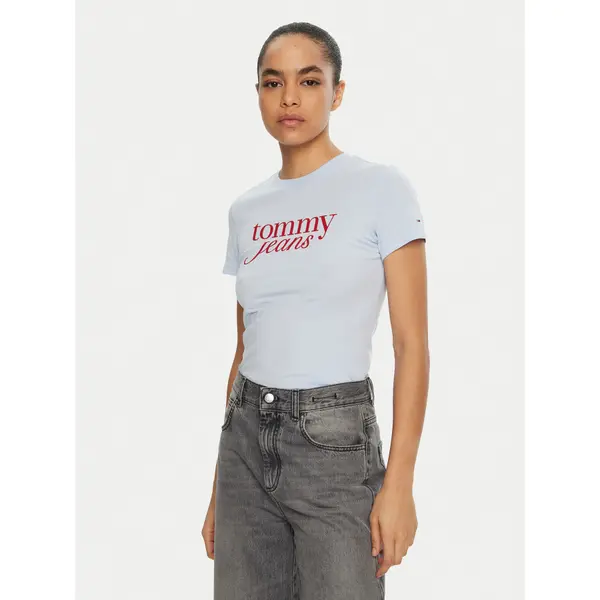 Tommy Jeans Tommy Jeans T-shirt Essential DW0DW19447 Svijetloplava Slim Fit