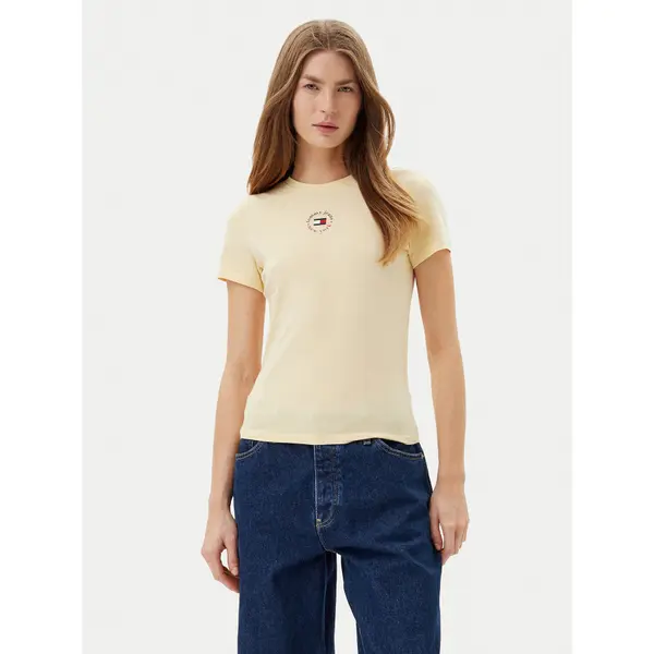 Tommy Jeans Tommy Jeans T-shirt Essential DW0DW20316 Žuta Slim Fit