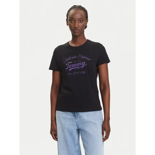 Tommy Jeans Tommy Jeans T-shirt Essential DW0DW21404 Crna Regular Fit