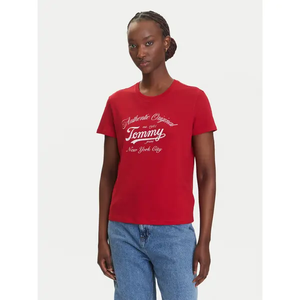 Tommy Jeans Tommy Jeans T-shirt Essential DW0DW21404 Crvena Regular Fit