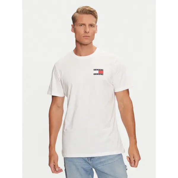 Tommy Jeans Tommy Jeans T-shirt Essential Flag DM0DM20740 Bijela Slim Fit