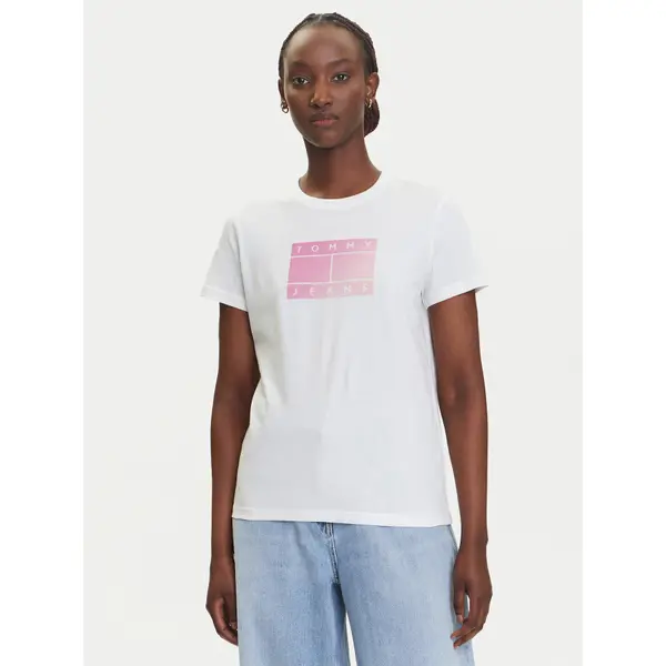Tommy Jeans Tommy Jeans T-shirt Gradient Flag DW0DW20905 Bijela Regular Fit