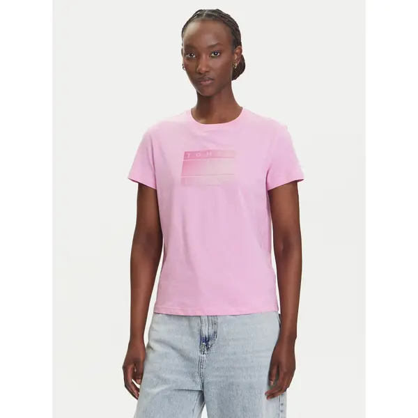 Tommy Jeans Tommy Jeans T-shirt Gradient Flag DW0DW20905 Ružičasta Regular Fit