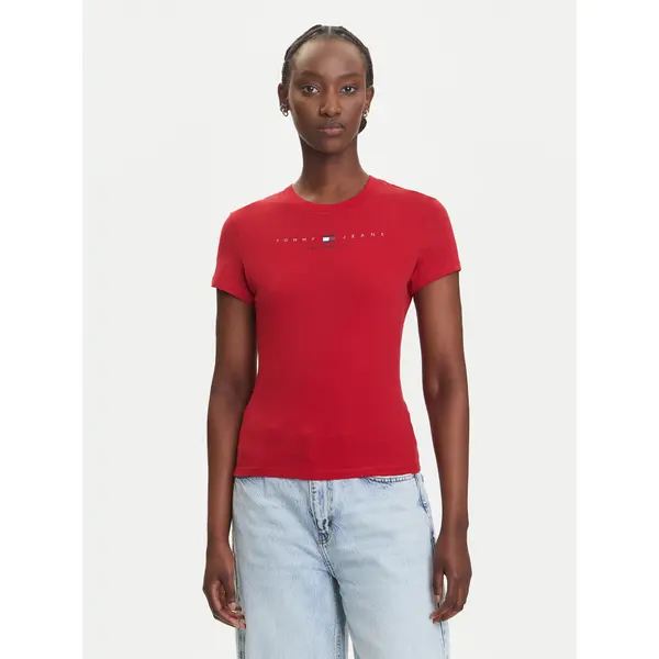Tommy Jeans Tommy Jeans T-shirt Linear DW0DW21422 Crvena Slim Fit