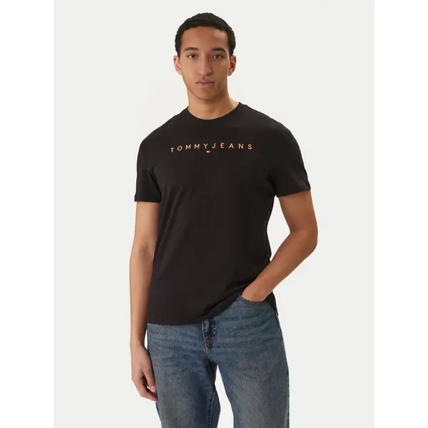 Tommy Jeans Tommy Jeans T-shirt Linear Logo DM0DM20744 Crna Regular Fit