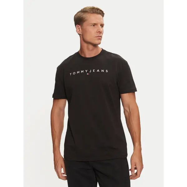 Tommy Jeans Tommy Jeans T-shirt Linear Logo DM0DM20744 Crna Regular Fit