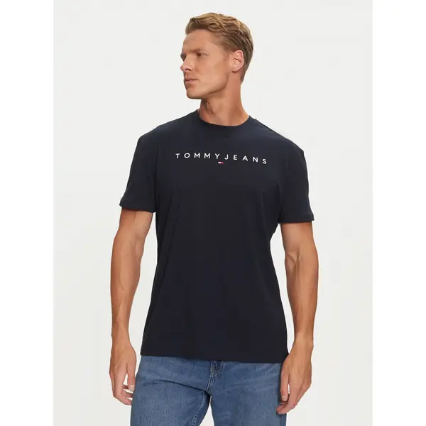Tommy Jeans Tommy Jeans T-shirt Linear Logo DM0DM20744 Tamnoplava Regular Fit
