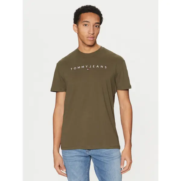 Tommy Jeans Tommy Jeans T-shirt Linear Logo DM0DM20744 Zelena Regular Fit