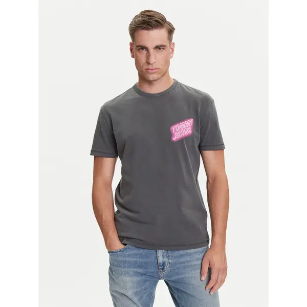 Tommy Jeans Tommy Jeans T-shirt Novelty DM0DM21829 Siva Regular Fit