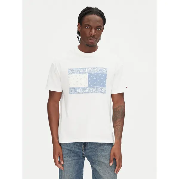 Tommy Jeans Tommy Jeans T-shirt Paisley Flag DM0DM20810 Écru Relaxed Fit