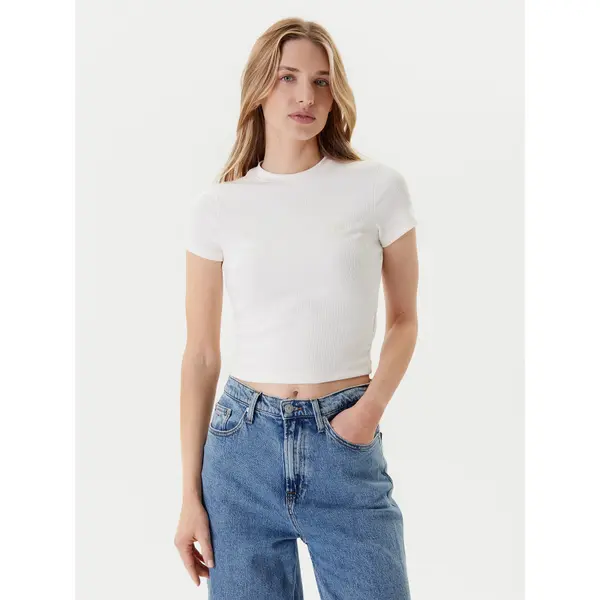 Tommy Jeans Tommy Jeans T-shirt Script DW0DW20910 Écru Slim Fit
