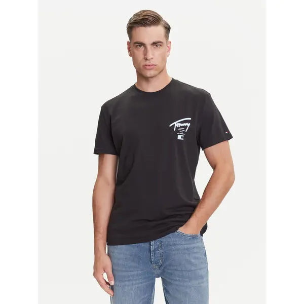 Tommy Jeans Tommy Jeans T-shirt Signature City DM0DM21934 Crna Regular Fit