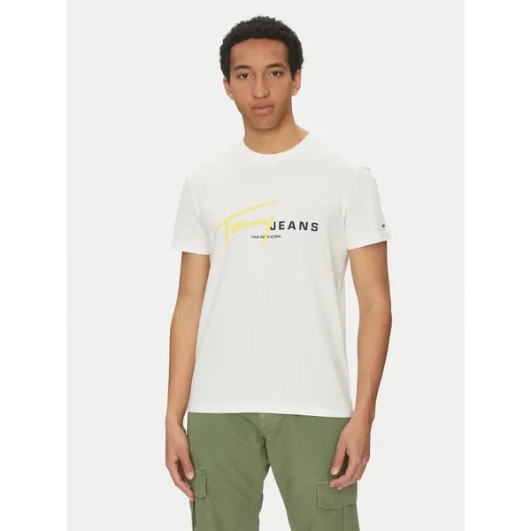 Tommy Jeans Tommy Jeans T-shirt Signature Dna DM0DM20817 Bijela Regular Fit