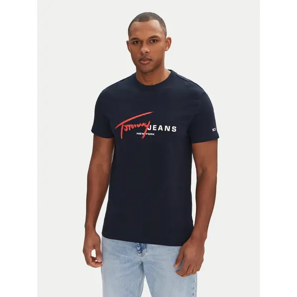 Tommy Jeans Tommy Jeans T-shirt Signature Dna DM0DM20817 Tamnoplava Regular Fit