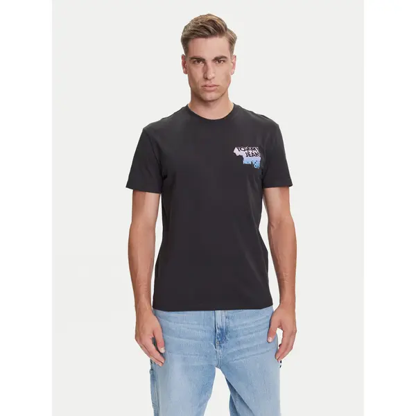 Tommy Jeans Tommy Jeans T-shirt Stack Backprint DM0DM21589 Crna Regular Fit