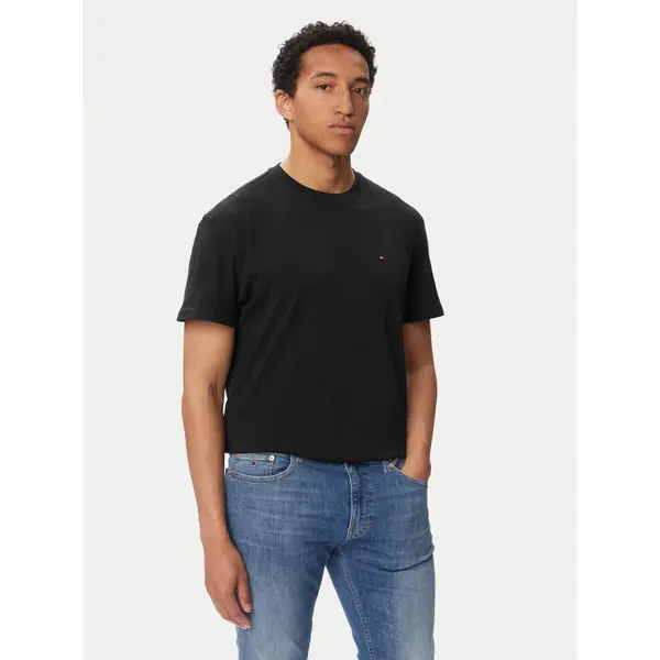 Tommy Jeans Tommy Jeans T-shirt Tjm Reg Sflag Ss Tee Ext DM0DM22504 Crna Regular Fit