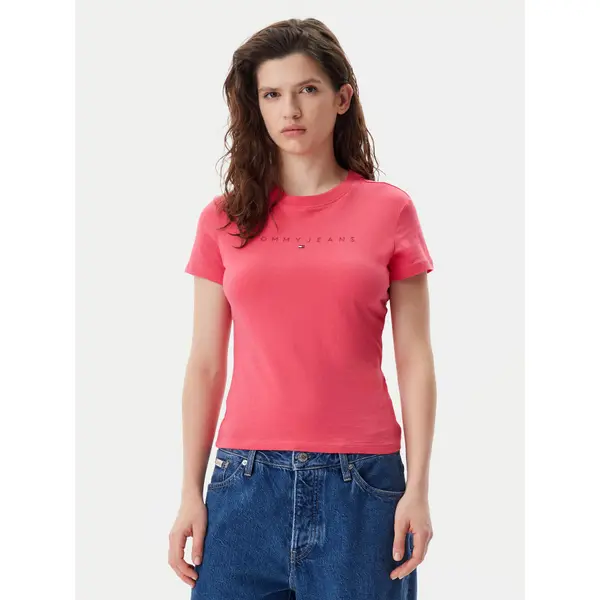 Tommy Jeans Tommy Jeans T-shirt Tonal Linear DW0DW20315 Ružičasta Slim Fit