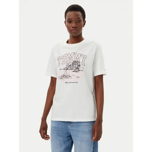 Tommy Jeans Tommy Jeans T-shirt Tonal Tropics DW0DW21343 Écru Relaxed Fit