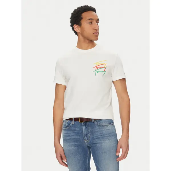 Tommy Jeans Tommy Jeans T-shirt Twisted Signature DM0DM20771 Bijela Regular Fit